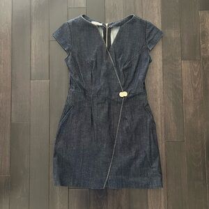 Elegant Denim Wrap Dress